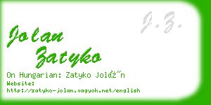 jolan zatyko business card